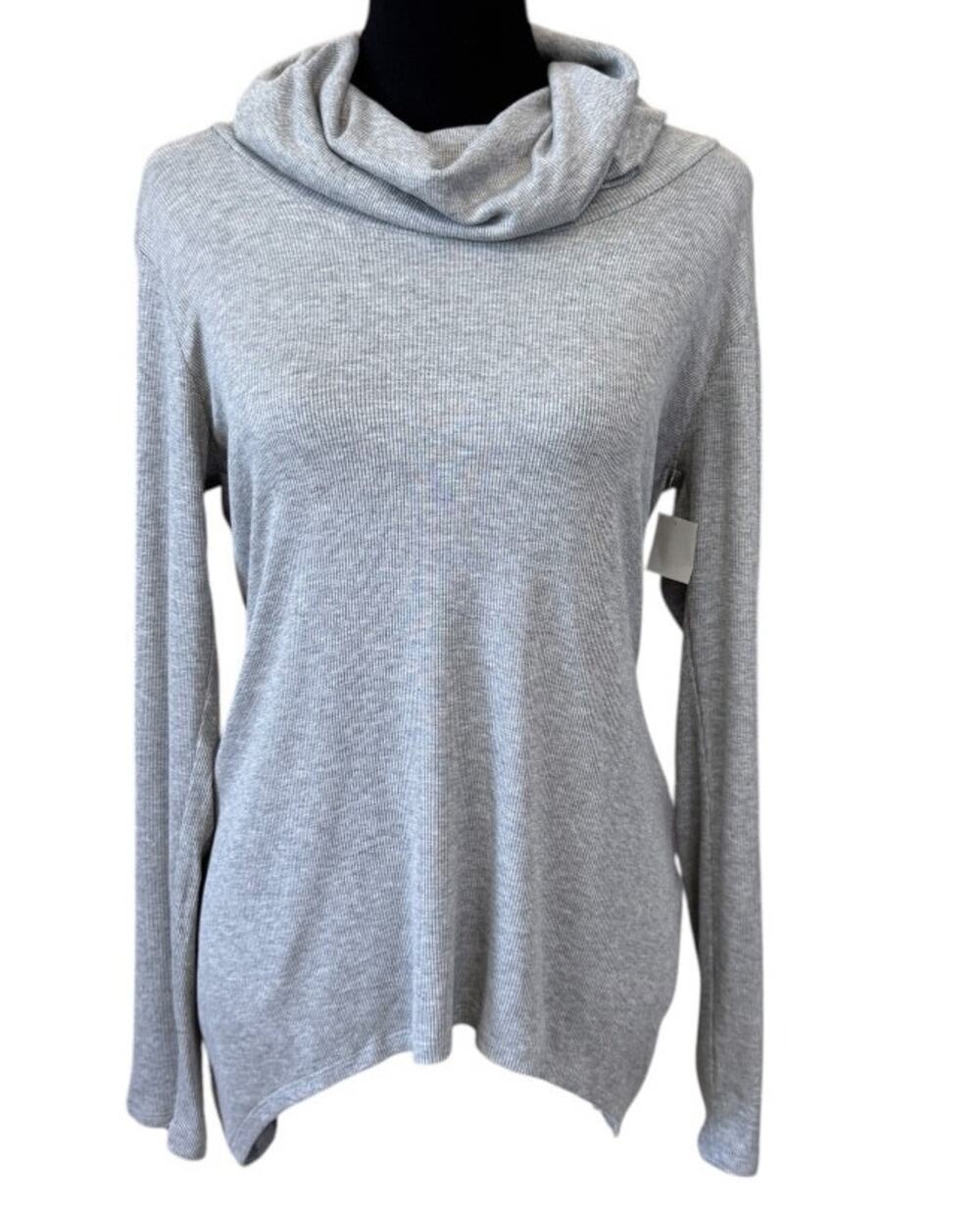NEW GO COUTURE Gray Long Sleeve Ribbed Pullover Hoodie Size S